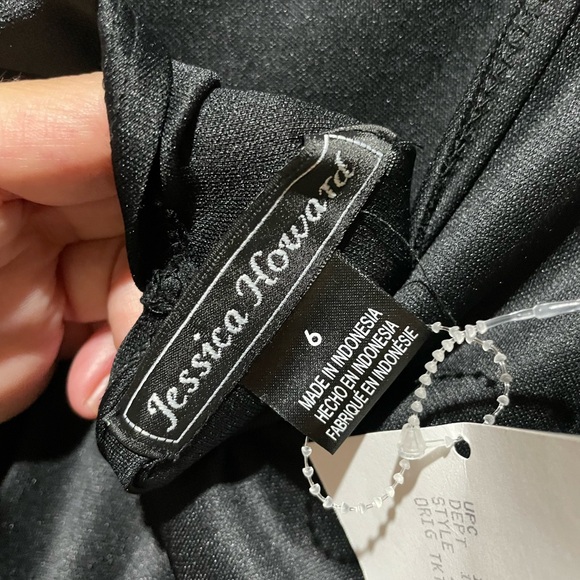 SOLD Jessica Howard Embellished Matte Jersey Cocktail Dress Black Silver Size 6 - Picture 8 of 10